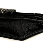 Velvet Skipper Crystal GG Monogram Super Mini Dionysus Shoulder Bag Black