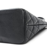 Caviar Quilted Medallion Tote Black