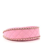 Lambskin Quilted Small Hobo Bag Pink