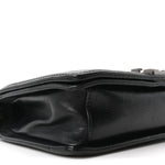 Calfskin Crystal Embossed Medium Boy Flap Black