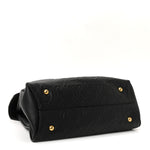 Calfskin Embossed Medium Margot Top Handle Satchel Black