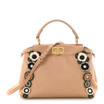Nappa Flowerland Mini Peekaboo Iconic Satchel Miele Scuro