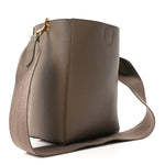 Soft Grained Calfskin Small Sangle Bucket Bag Taupe