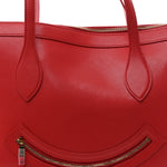 Glossy Calfskin Flat Luggage Shoulder Bag Ultra Red