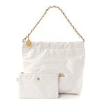 Shiny Calfskin Quilted Small Chanel  White