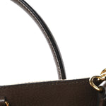 Monogram Jumbo GG Textured Dollar Calfskin Web Small Tote Bag Camel Ebony New Acero