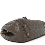 Calfskin Quilted Stam Brown