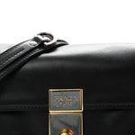 Calfskin Soft Sound Charms Shoulder Bag Black