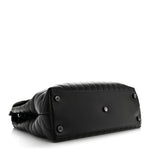 Calfskin Y Quilted Monogram Large Loulou Chain Satchel Black