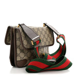 GG Supreme Monogram Web Small Neo Vintage Double Flap Messenger Bag Beige New Acero