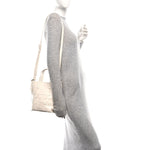 Smooth Calfskin Odita Mini Modern Lattice Bucket Bag Off White