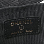 Lambskin Quilted Mini Round Vanity Case With Chain Black