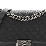 Caviar Quilted Medium Boy Flap Charcoal