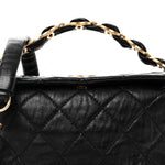Crumpled Lambskin Quilted Small CC Links Shoulder Bag Black