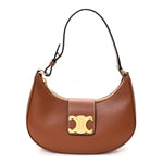 Smooth Calfskin Medium Strap Ava Triomphe Shoulder Bag Tan