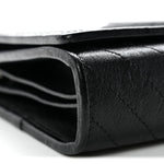 Sakai Be Green Calfskin Diagonal Stitched Blondie Wallet on Chain Black