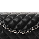 Caviar Quilted Jumbo Double Flap Black