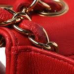 Lambskin Quilted Large Golden Class Flap Red