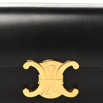 Shiny Calfskin Triomphe Shoulder Bag Black