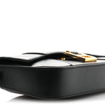 Natural Smooth Calfskin Small Hourglass Sling Bag Black