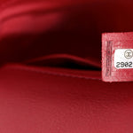 Calfskin Quilted Top Handle Flap Dark Pink
