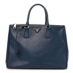 Saffiano Large Galleria Double Zip Tote Bluette