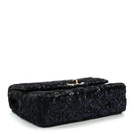 Sequin Quilted Small Single Flap Black