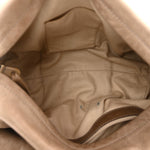 Snakeskin Calfskin Silverado Shoulder Bag Beige