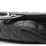 Calfskin Quilted CC Uniform Flap Belt Bag Black