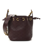 Lambskin Carre Quilted Cassandre Small Bucket Bag Hot Wine