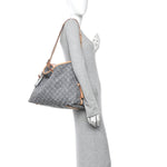 Monogram Denim CarryAll MM Washed Grey