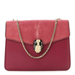 Calfskin Galuchat Serpenti Forever Crossbody Bag Dark Pink