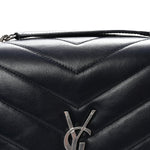 Calfskin Y Quilted Monogram Medium Loulou Chain Satchel Deep Marine