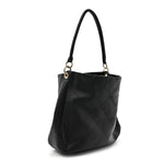 Calfskin Stitched Hobo Black