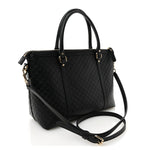 Soft Microguccissima Small Zippered Satchel Black