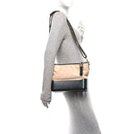 Aged Calfskin Quilted Medium Gabrielle Hobo Beige Black