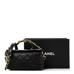 Crumpled Lambskin Quilted Small CC Links Shoulder Bag Black