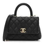 Caviar Quilted Extra Mini Coco Handle Flap Black