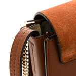 Suede Calfskin Small Faye Shoulder Bag Tobacco