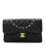 Caviar Quilted Small Double Flap Black