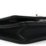 Lambskin Quilted Crystal Handle Wallet On Chain WOC Black