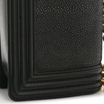 Galuchat Stingray Small Boy Flap Black