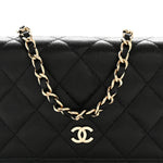 Caviar Quilted Mini Wallet On Chain WOC Black