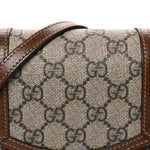 GG Supreme Monogram Mini Horsebit 1955 Crossbody Bag Beige Brown Sugar