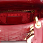 Patent Cannage Mini Lady Dior Red