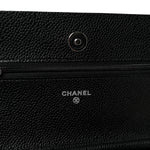 Caviar Quilted Wallet on Chain WOC Black