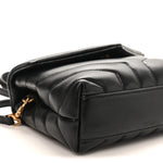 Calfskin Y Quilted Monogram Toy Loulou Crossbody Bag Black
