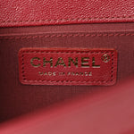 Caviar Chevron Quilted Medium Boy Flap Dark Red