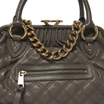 Calfskin Quilted Stam Brown
