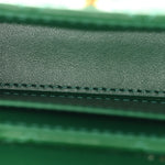 Shiny Aged Calfskin Quilted Mini Nano Kelly Shopper Green